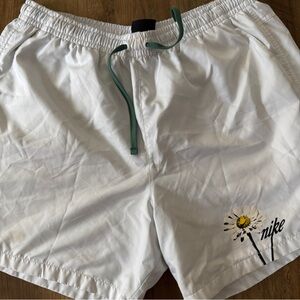 Nike White Shorts with Floral Design